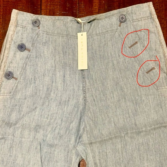 TRINA TURK  DURAN STRAIGHT-LEG CHAMBRAY PANTS /  SIZE 2. - Picture 5 of 5